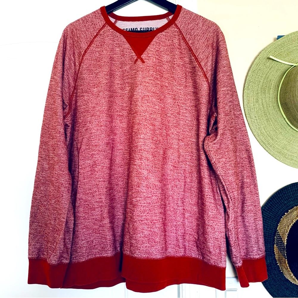 🌟MOSSIMO Boyfriend Crewneck Pullover Sweater Shirt/Top - Heather Red | Size: XL